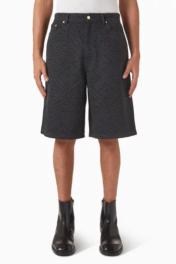 Laser Monogram Shorts in Denim