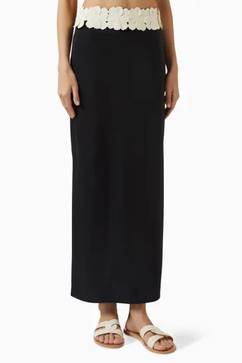 Federica Maxi Skirt in Stretch Nylon