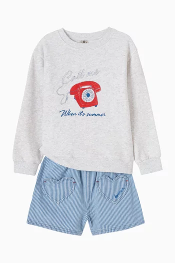 Graphic Sweatshirt in Cotton