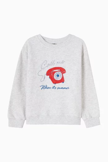 Graphic Sweatshirt in Cotton