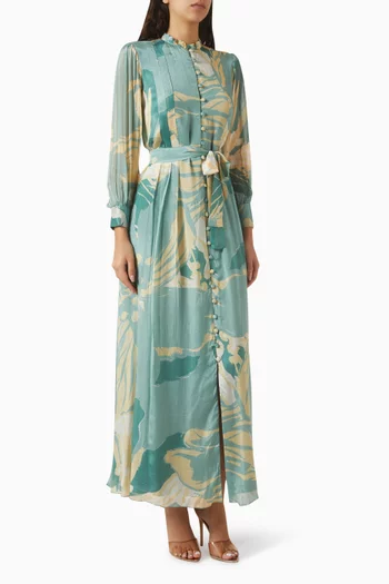 knee length dresses for ladies TFNC Snow Maxi Dress Embellished – CHIC Kuwait Luxury Outlet main image 1
