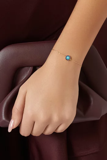 Arabic Letter 'Meem' Double-sided Bracelet in 18kt Gold