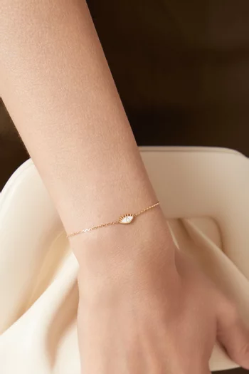 Evil Eye 'Ya Ein' Bracelet in Enamel & 18kt Gold