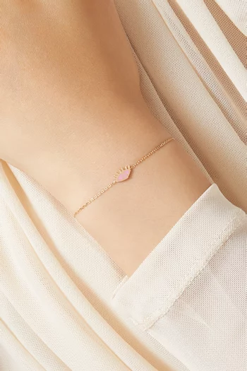 Evil Eye 'Ya Ein' Bracelet in Enamel & 18kt Gold