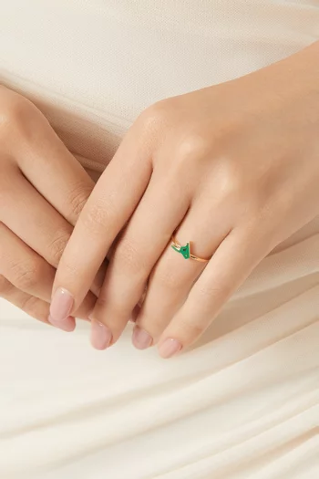 Arabic Letter 'Haa' Ring in Enamel & 18kt Gold