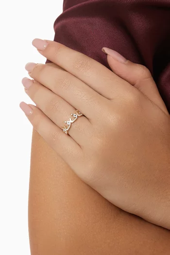 Arabic Letter 'Faa' Ring in Enamel & 18kt Gold