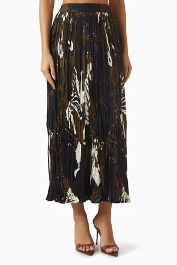 Pleated Skirt in Muslin Cotton Silk