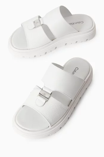 Maldive Slides in Faux Leather