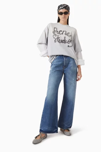 Layered Embroidered T-shirt in Jersey