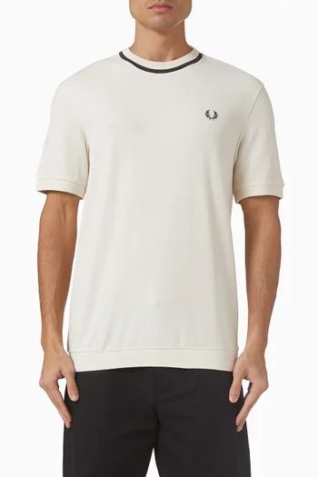 Crew Neck T-shirt in Cotton Piqué