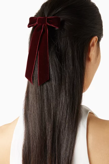 Bow Barrette Hair-clip in Velvet
