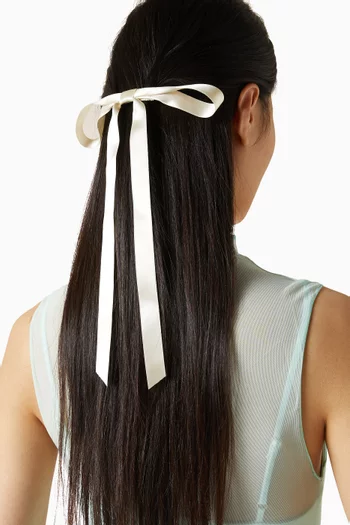 Gretta Bow Barette Hair-clip in Silk-satin