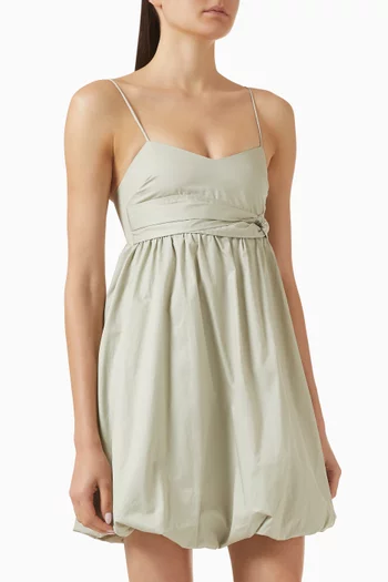 Belted Mini Dress in Cotton Twill