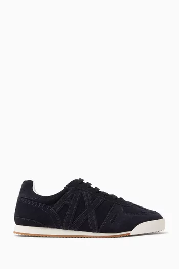 AX Logo Low-top Sneakers in Suede