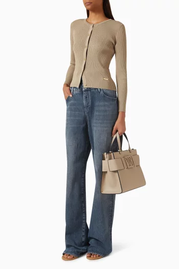 AX Logo Cardigan in Rayon Blend