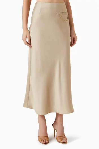 Logo Plaque Midi Skirt