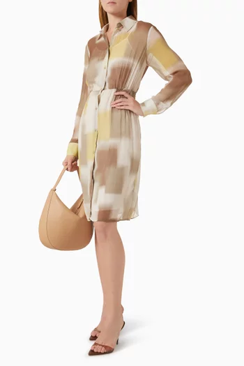 فستان متوسط الطول بنمط قميص