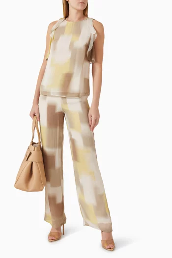 Printed Straight-leg Pants