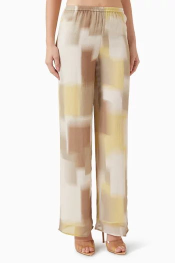 Printed Straight-leg Pants