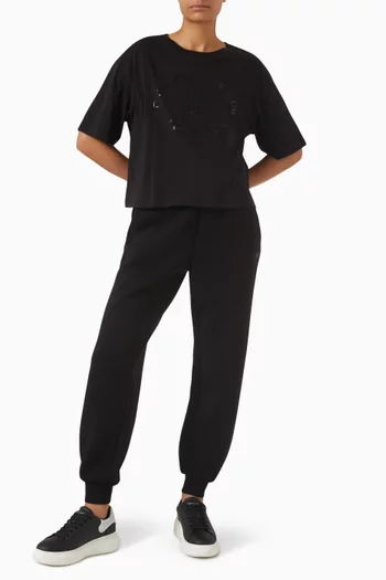 Printed Cropped T-shirt in Cotton