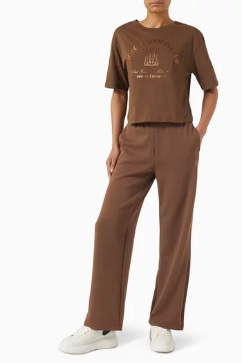 Printed Cropped T-shirt in Cotton