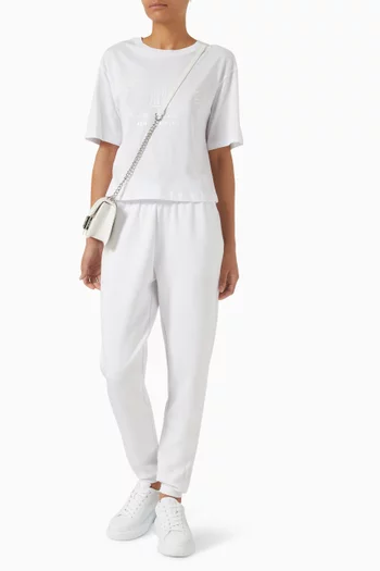 Printed Cropped T-shirt in Cotton