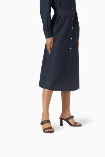 حذاء إيتوال مفتوح بكعب مرتفع جلد صناعي