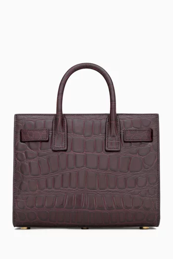 Nano  Sac de Jour Bag in Crocodile-Embossed Calfskin Leather
