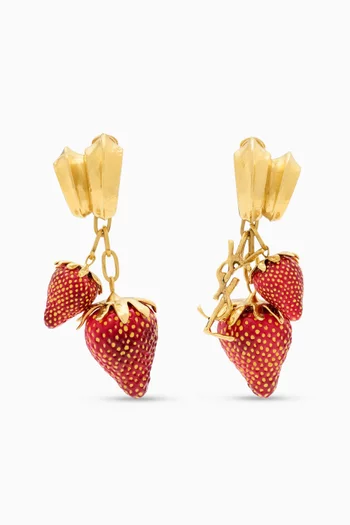 Cassandre Strawberry Clip-on Earrings in Resin & Metal