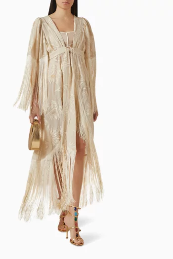 Betsy Fringe Belted Kimono