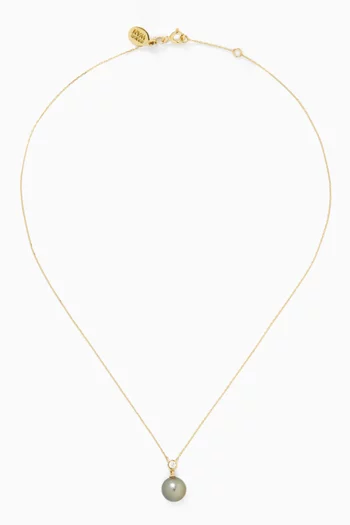 Tahitian Pearl & Diamond Pendant in 18kt Yellow Gold