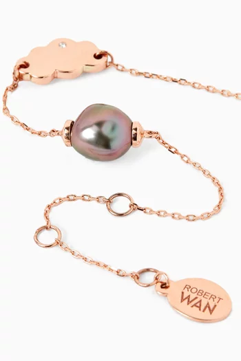 سوار مزين بحلية سحابة ولؤلؤ ذهب عيار 18