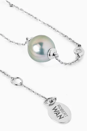 Pearl & Diamond Bracelet in 18kt White Gold