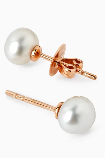 Pearl Stud Earrings in 18kt Rose Gold