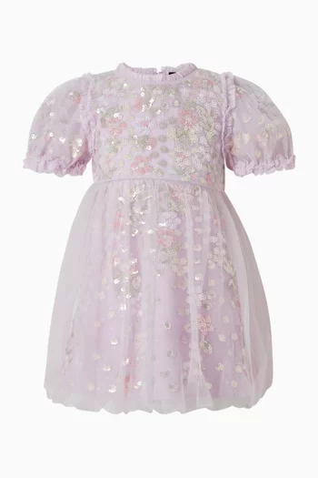 Confetti Sequin-embellished Dress & Bloomers Set