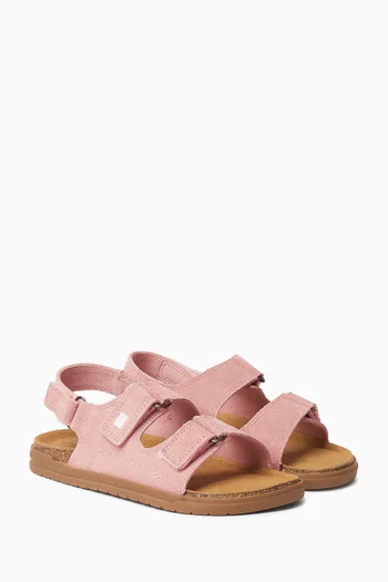 Logo Sandals in Suede