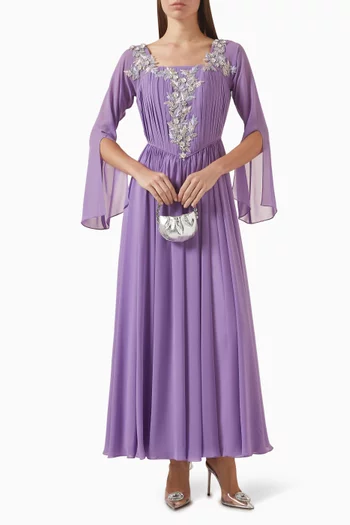 Pleated Corset Maxi Dress