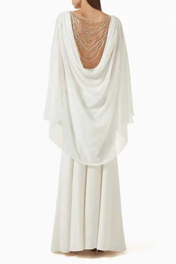 Cowl-neck Blouse & Skirt Set