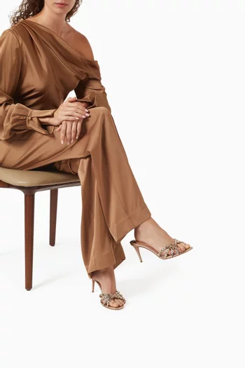 حذاء تيكيلا مفتوح من الخلف بكعب 75 مم جلد نابا لامع