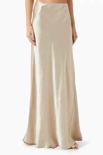 Breanna Maxi Skirt in Satin