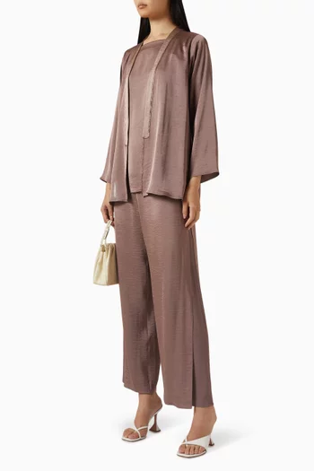 طقم جاكيت وبنطال مزيج حرير