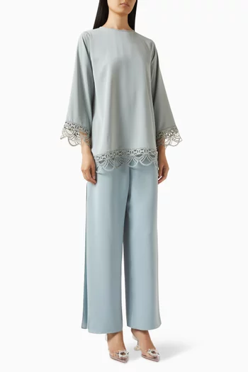 طقم بلوزة وبنطال كريب