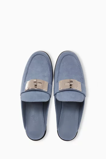 حذاء لوتا مفتوح من الخلف شمواه غير مستعمل، مقاس 38 بالمقاسات الأوروبية