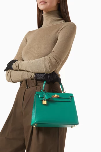 حقيبة كيلي 25 بيد علوية جلد ايبسوم