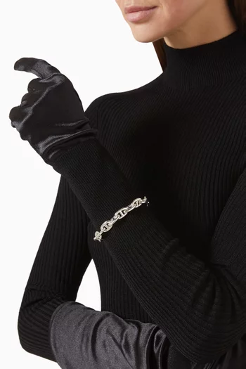 سوار متوسط الحجم بتصميم سلسلة بحلية مرساة معدن مطلي بالبلاديوم غير مستعمل