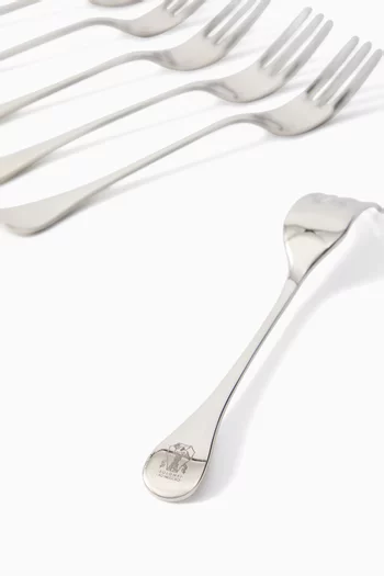 Dessert Forks in Silver-plated Steel, Set of 6