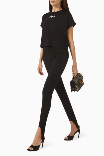 Logo-print Crop T-shirt in Cotton Jersey