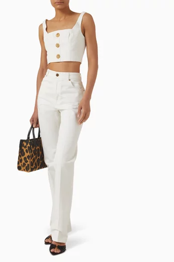 بنطال جينز بقصة ساق مستقيمة دينم