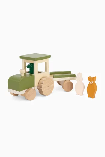Wooden Tractor with Trailer