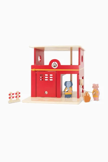 Wooden Animal Fire Station